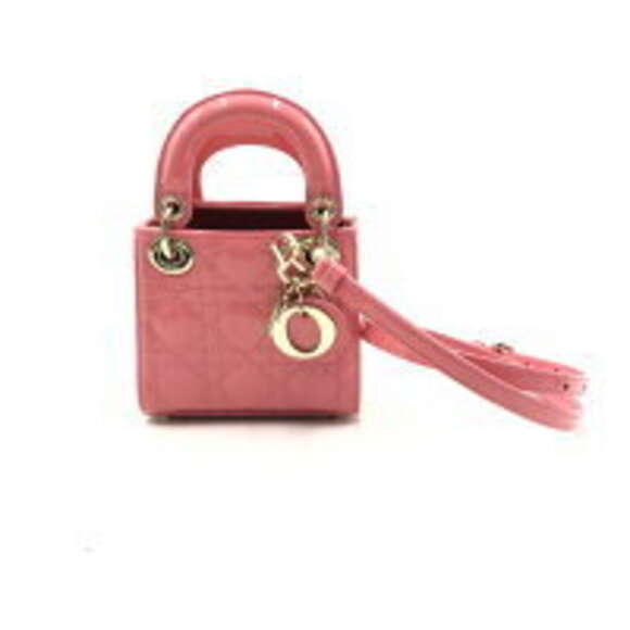 Dior Handbags - Christian Dior Lady Handbag Pink Patent Vernis Leather